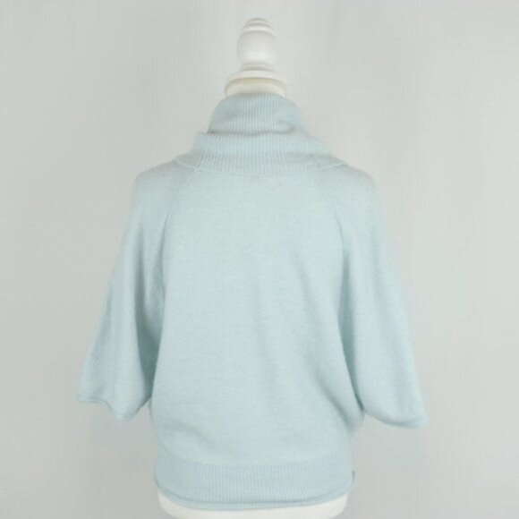 Pilcro Women's XXS Blue Wool Blend Cowlneck Short Sleeve Sweater - Picture 3 of 7